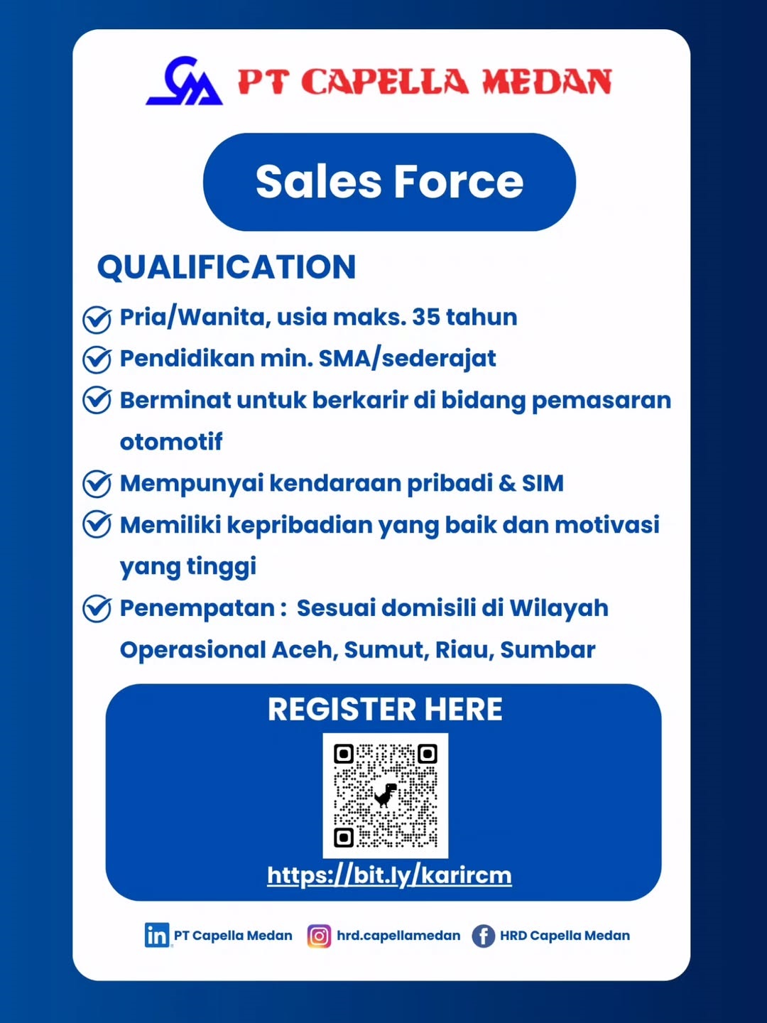 Loker SMA SMK S1 Di PT Capella Medan Medan Sumut Desember 2025 7