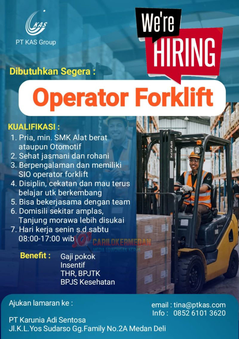 Loker SMK Di PT Karunia Adi Sentosa Medan Desember 2025
