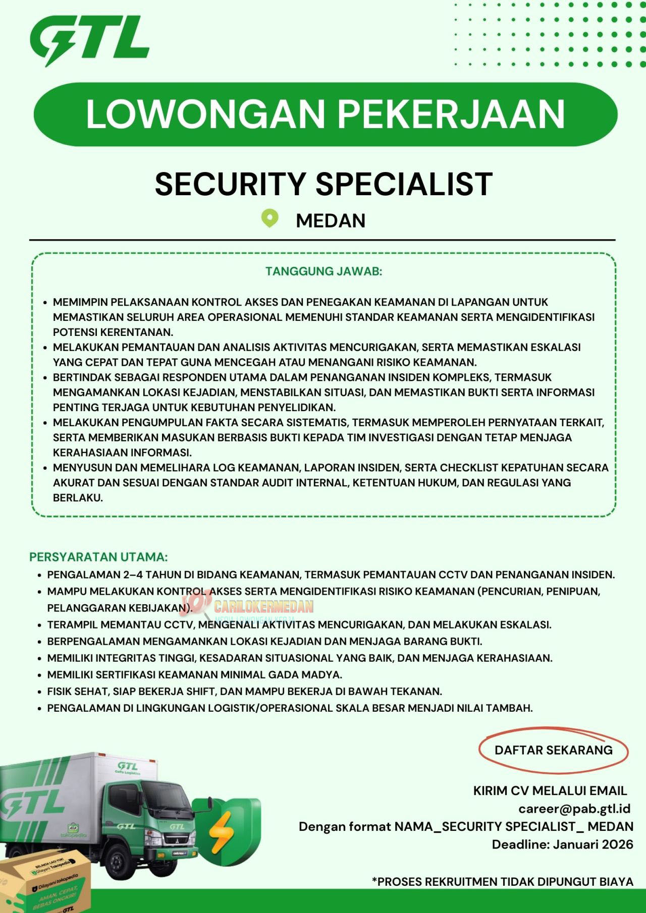 Lowongan Kerja Di GoTo Logistics Medan Desember 2025