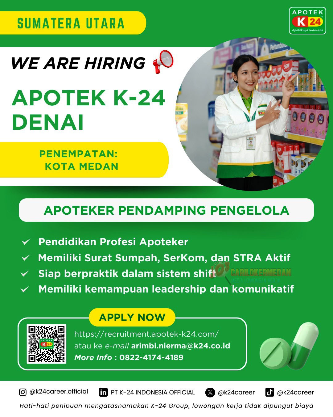 Lowongan Kerja Di PT K-24 Indonesia Medan Denai Desember 2025