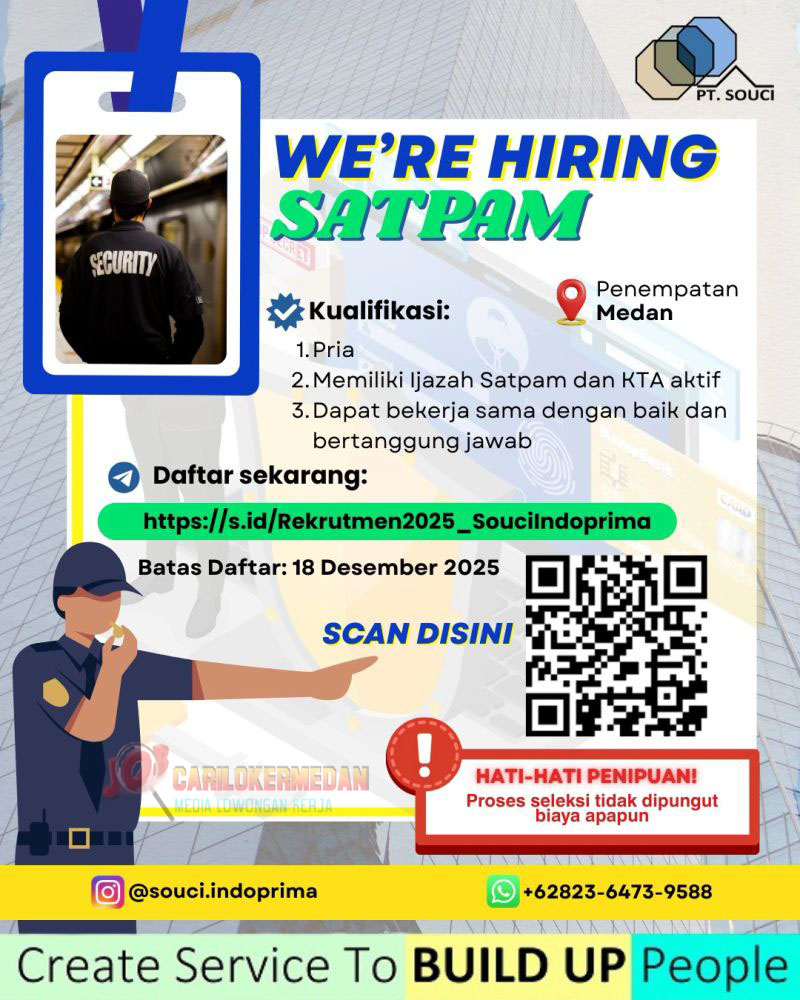 Lowongan Kerja Di PT Souci Indoprima Medan Desember 2025