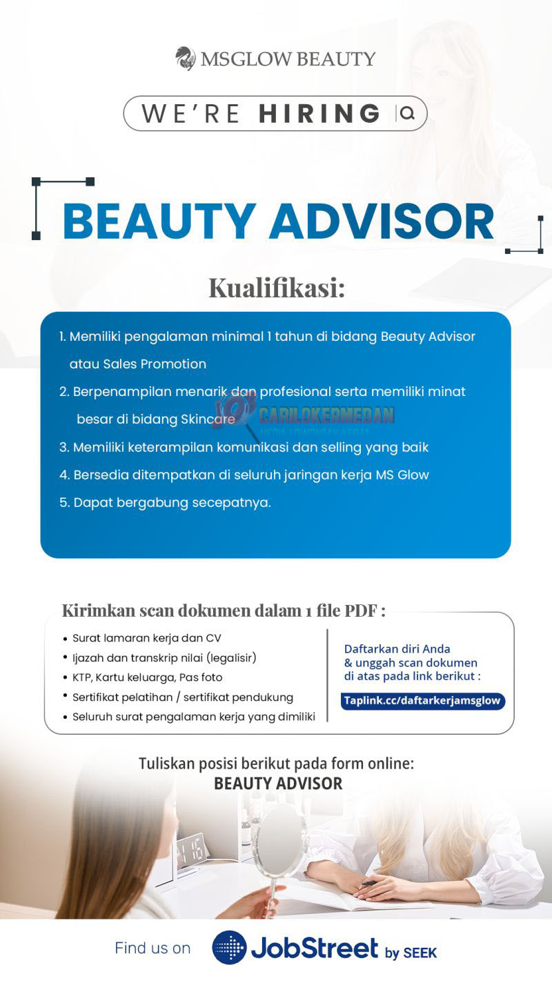Lowongan Kerja SMA SMK Di MS Glow Beauty Medan Desember 2025