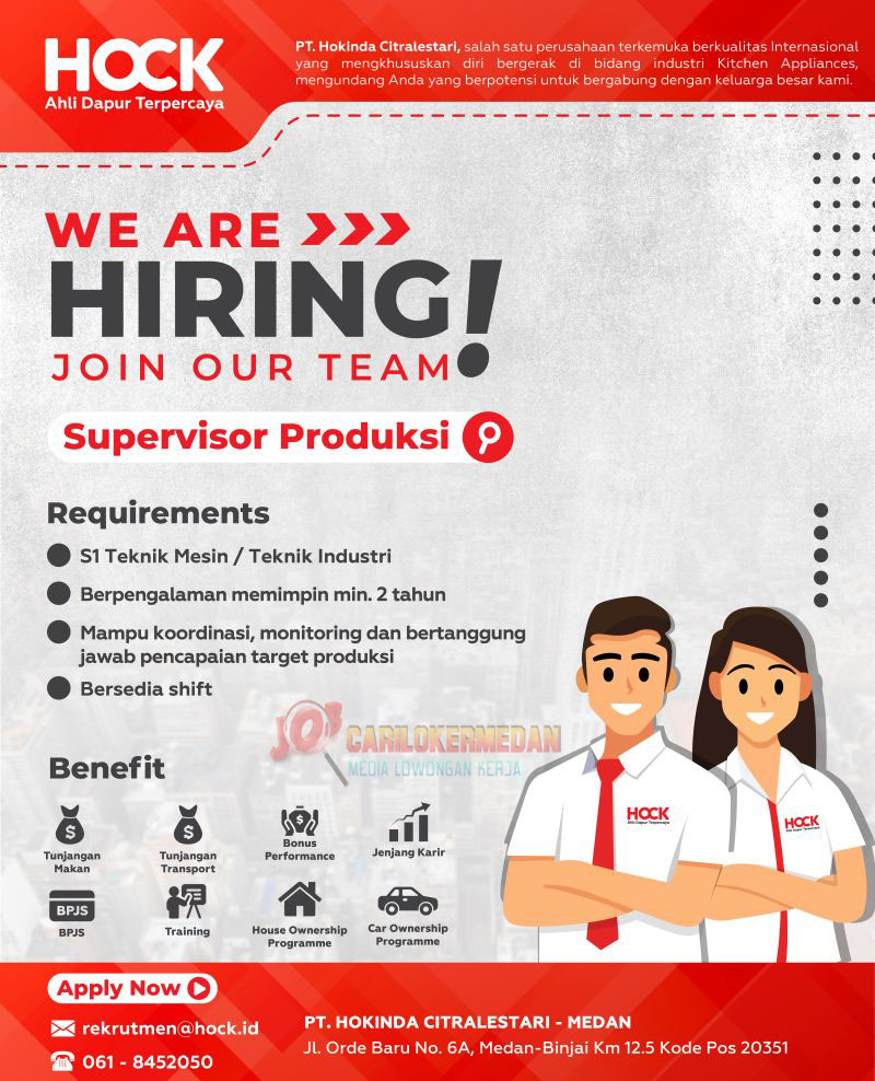 Loker S1 Di PT Hokinda Citra Lestari Medan - Binjai Januari 2026