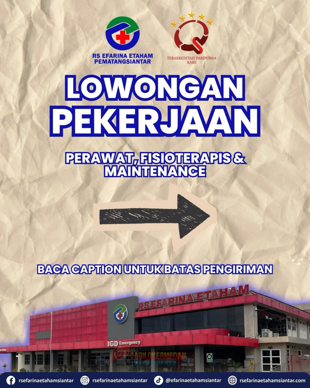 Loker SLTA D3 S1 Di RS Efarina Etaham Pematang Siantar Januari 2026 1