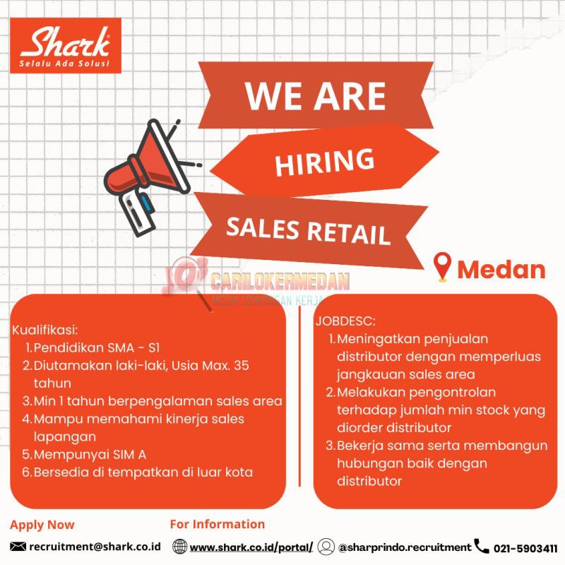 Loker SMA SMK D3 S1 Di PT Sharprindo Dinamika Prima Medan Januari 2026