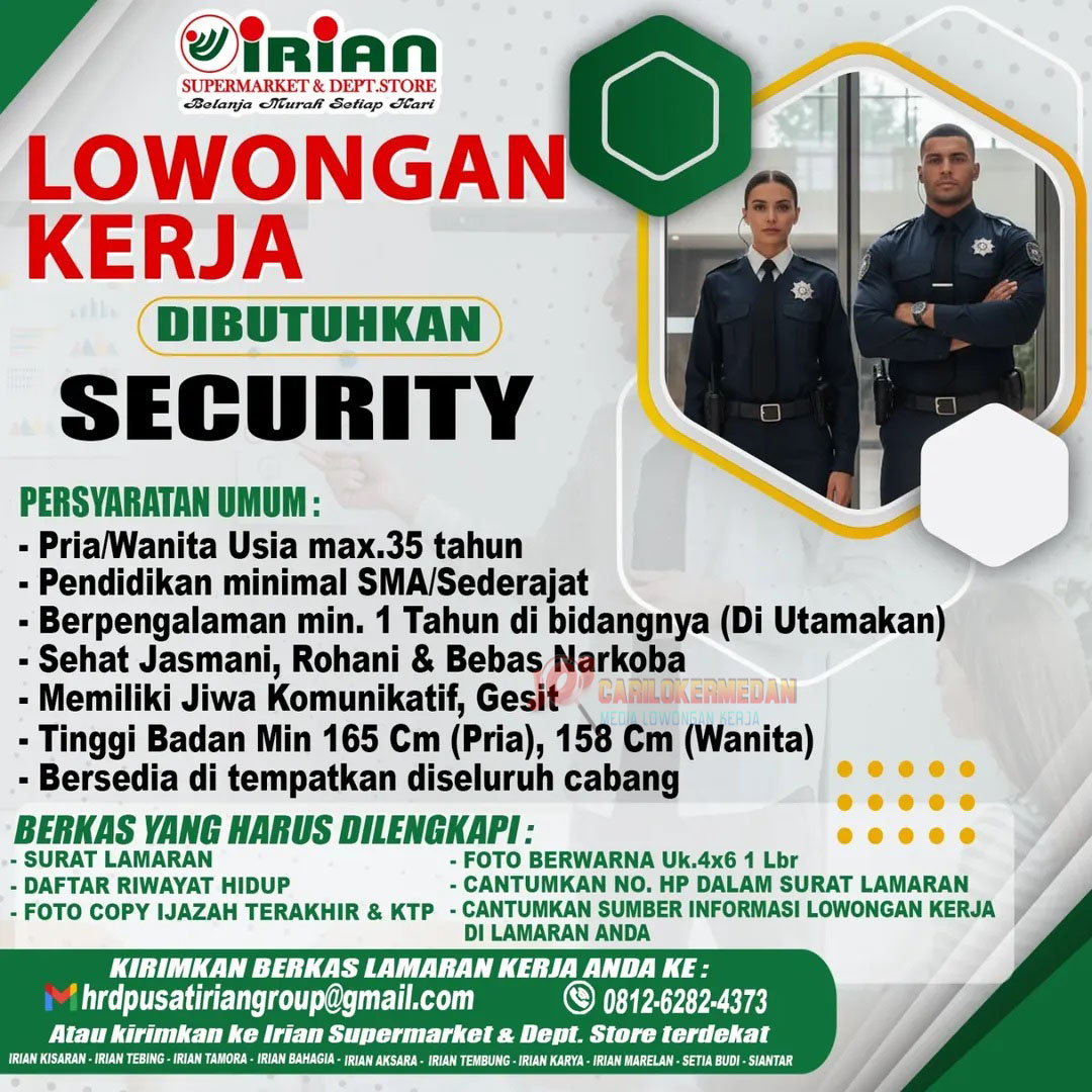 Loker SMA SMK Di Irian Supermarket & Dept Store Medan 2026 1