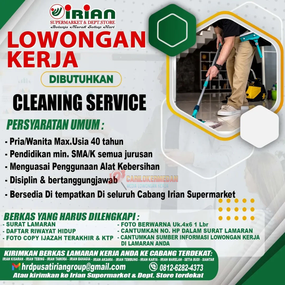 Loker SMA SMK Di Irian Supermarket & Dept Store Medan 2026 2