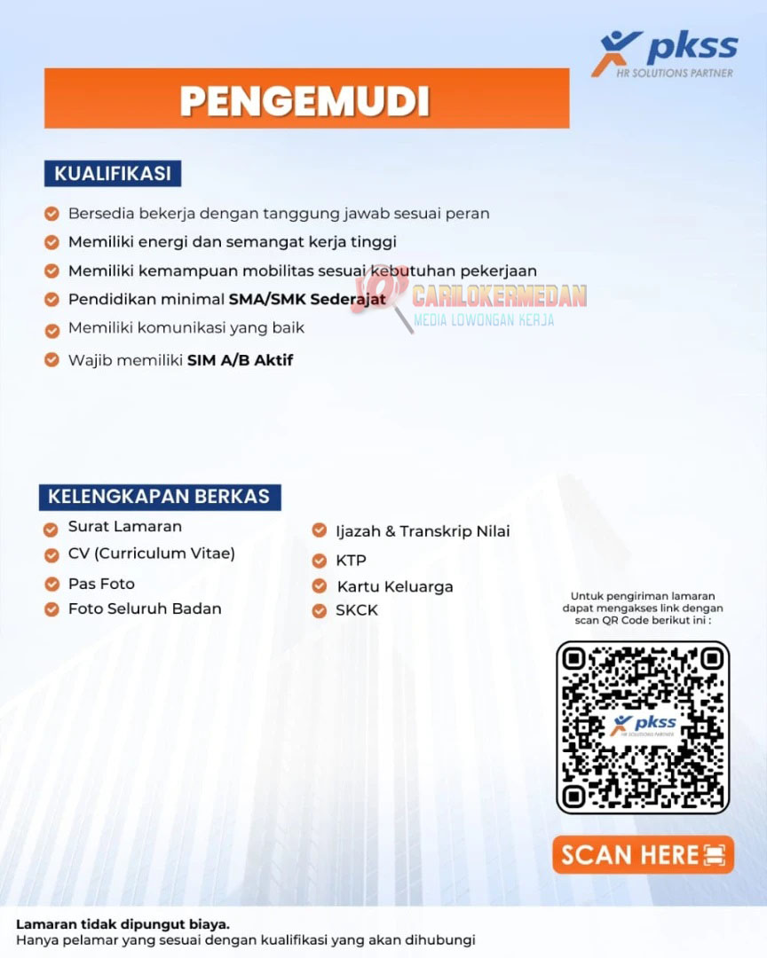 Loker SMA SMK Di PT Prima Karya Sarana Sejahtera Medan Januari 2026 3