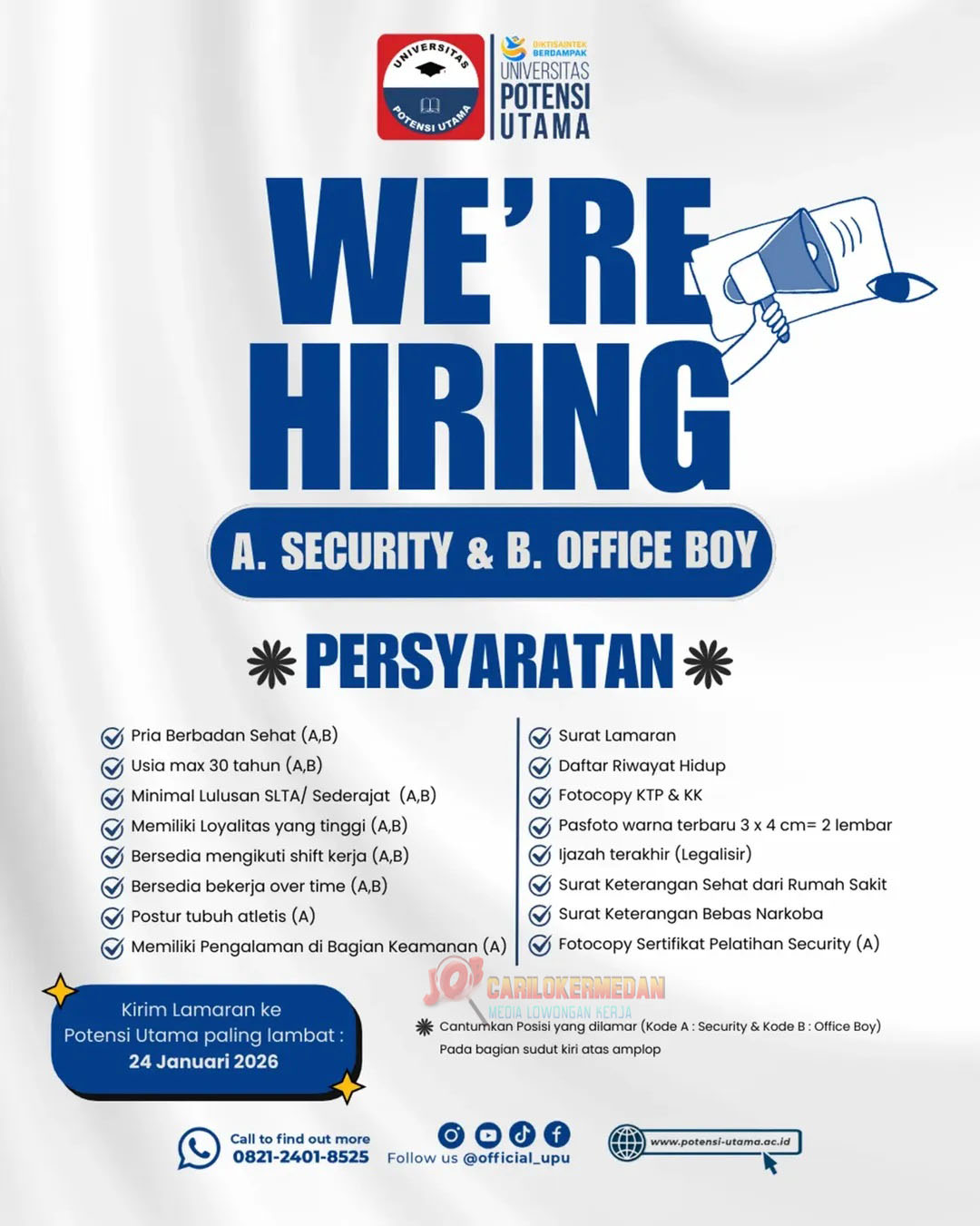 Loker SMA SMK Di Universitas Potensi Utama Medan Januari 2026 2