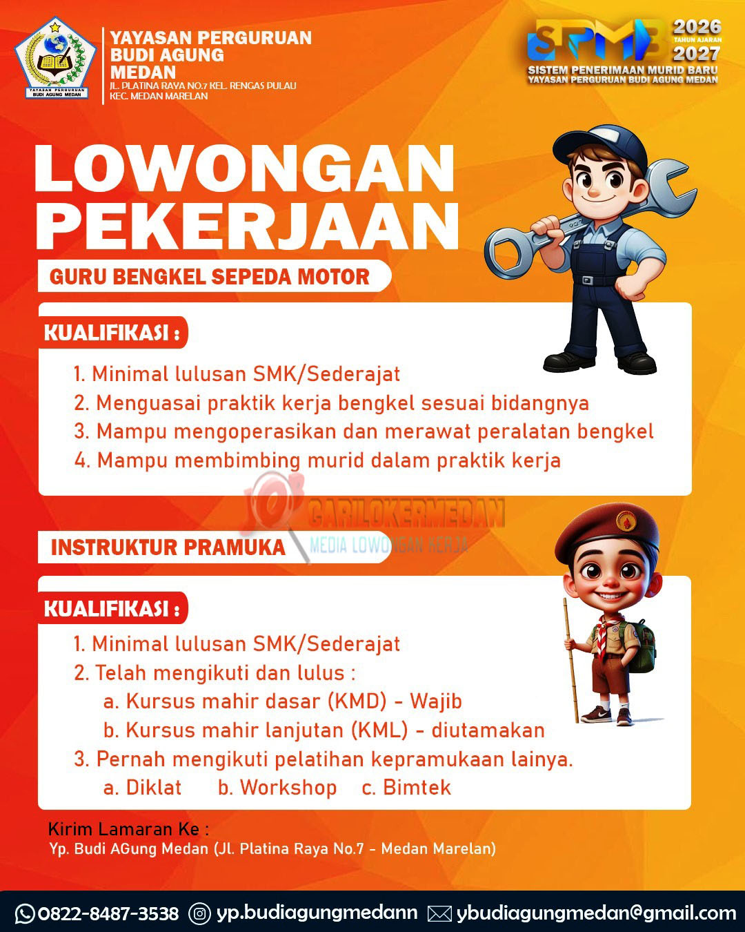 Loker SMK Di Yayasan Perguruan Budi Agung Medan Januari 2026