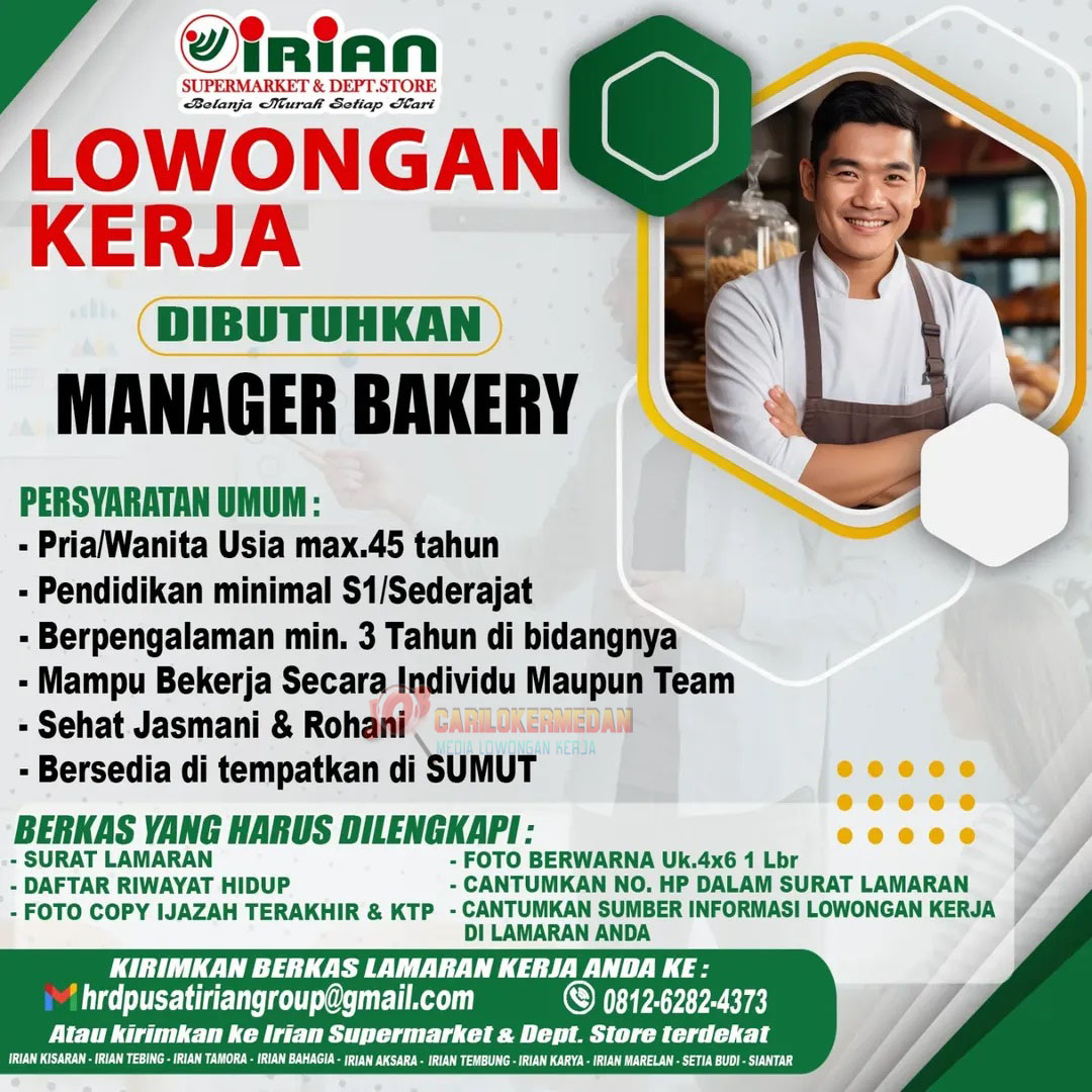 Loker Tamatan D3 S1 Di Irian Group Sumatera Utara Januari 2026 2