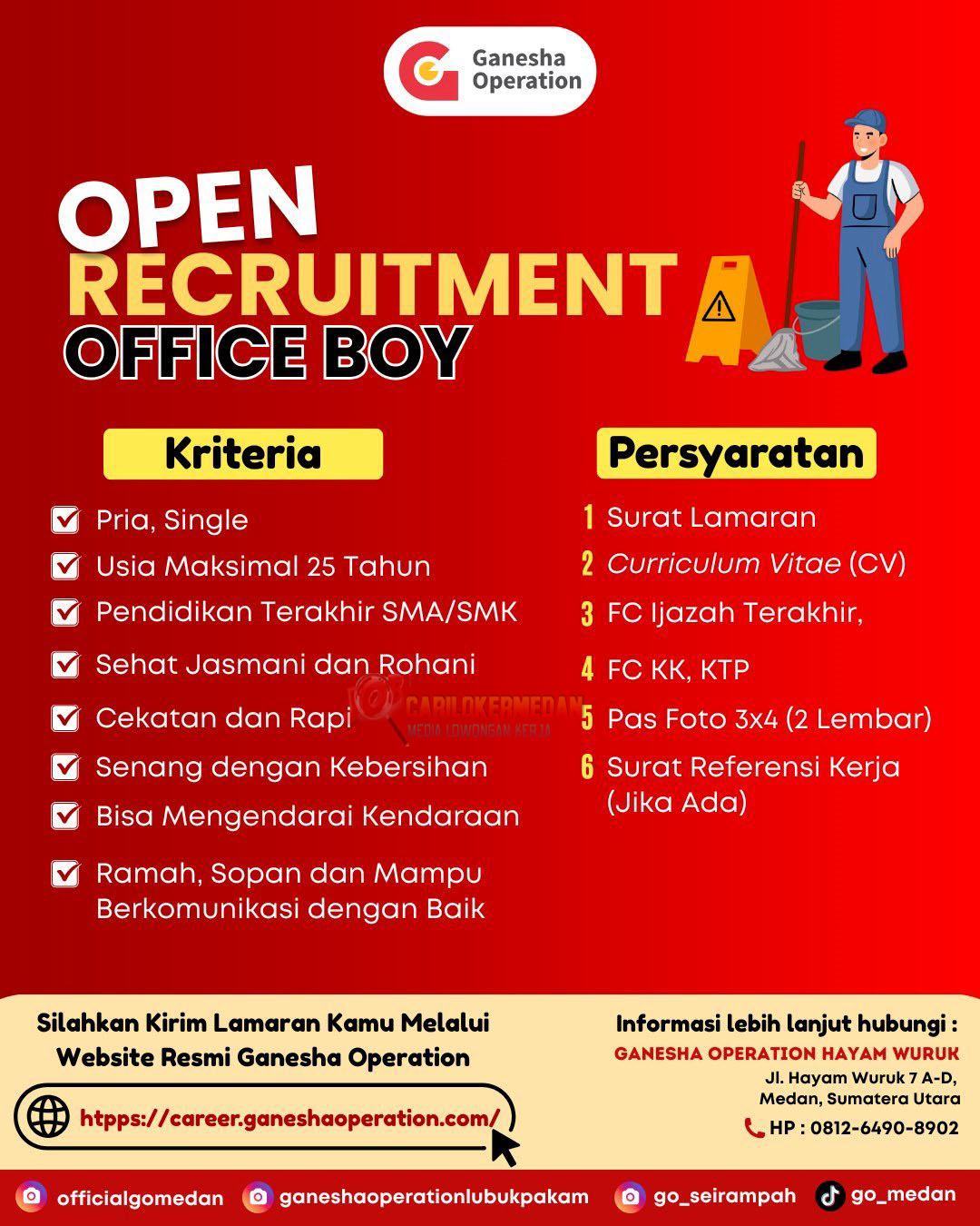 Loker Tamatan SMA SMK Di Ganesha Operation Medan Januari 2026