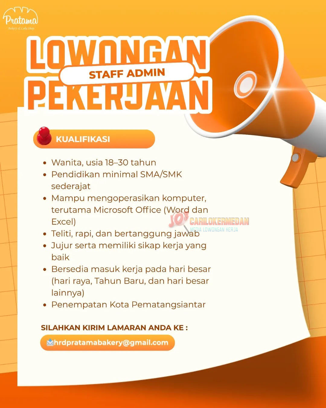 Loker Tamatan SMA SMK Di Pratama Bakery Siantar Januari 2026 1