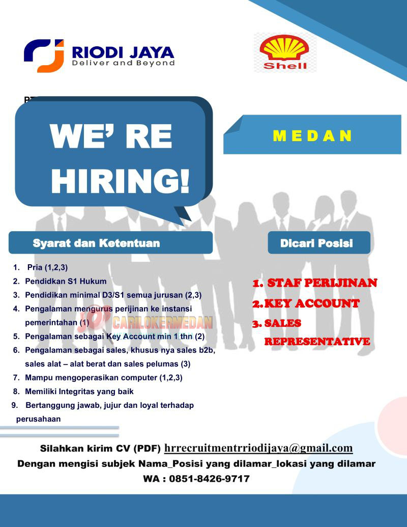 Lowongan Kerja D3 S1 Di PT Riodi Jaya Medan Januari 2026
