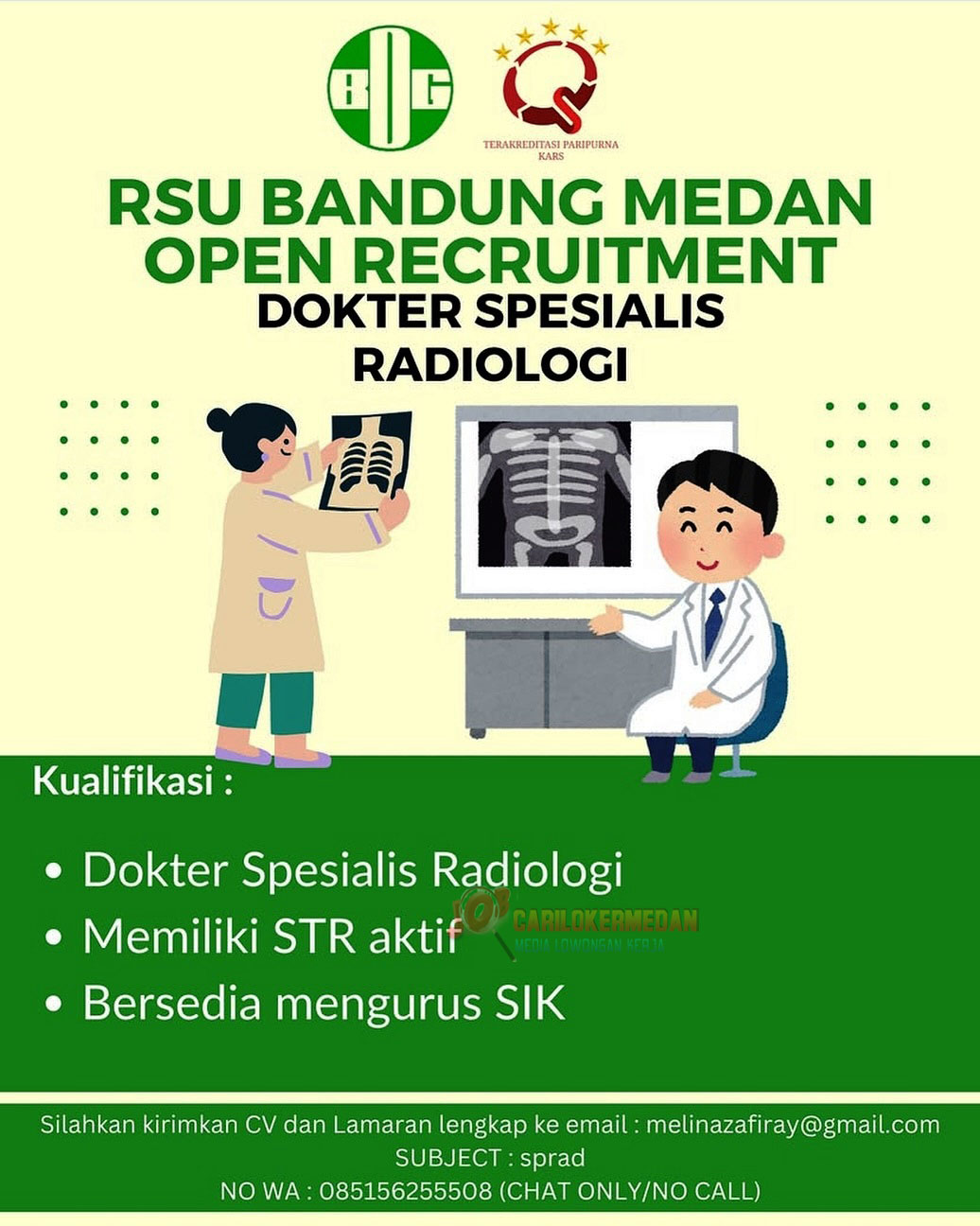 Lowongan Kerja Di RSU Bandung Medan Januari 2026