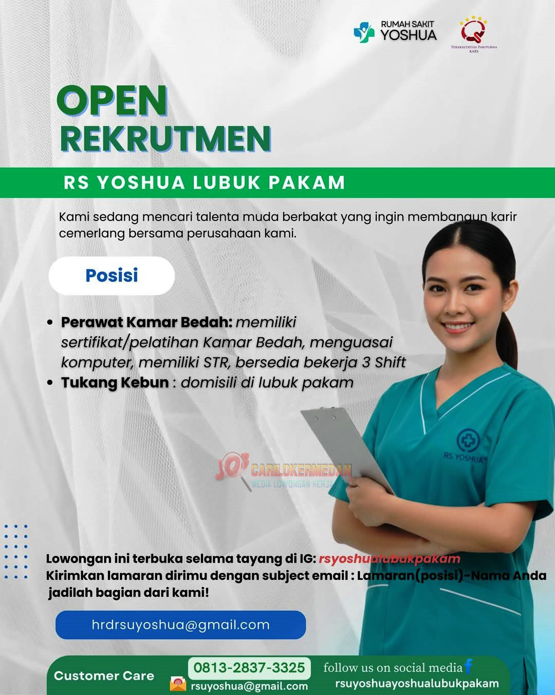 Lowongan Kerja Di RSU Yoshua Lubuk Pakam Januari 2026