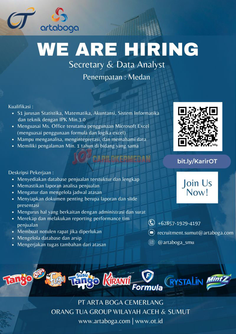 Lowongan Kerja S1 Di PT Arta Boga Cemerlang Medan Januari 2026