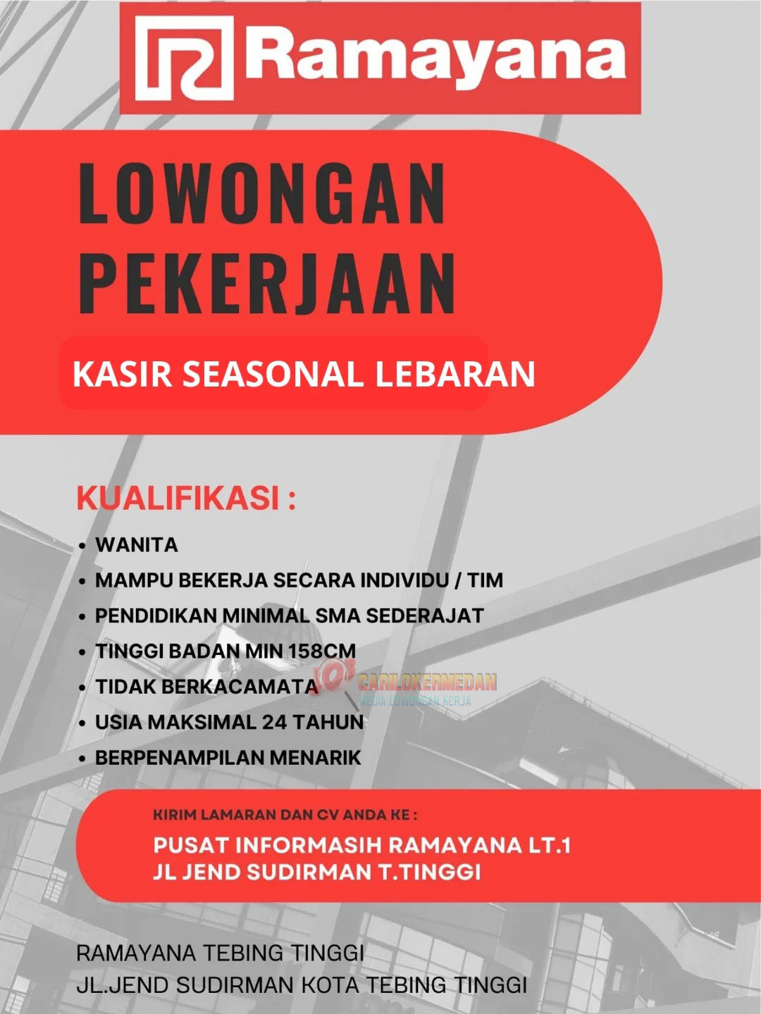 Loker SMA SMK Di PT Ramayana Lestari Sentosa Tbk Tebing Tinggi