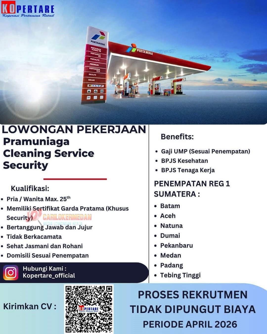 Loker Di Koperasi Jasa Pertamina Retail Kopertare Medan Tebing Tinggi