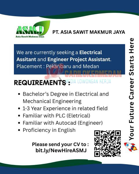 Loker S1 Di PT Asia Sawit Makmur Jaya Medan April 2026