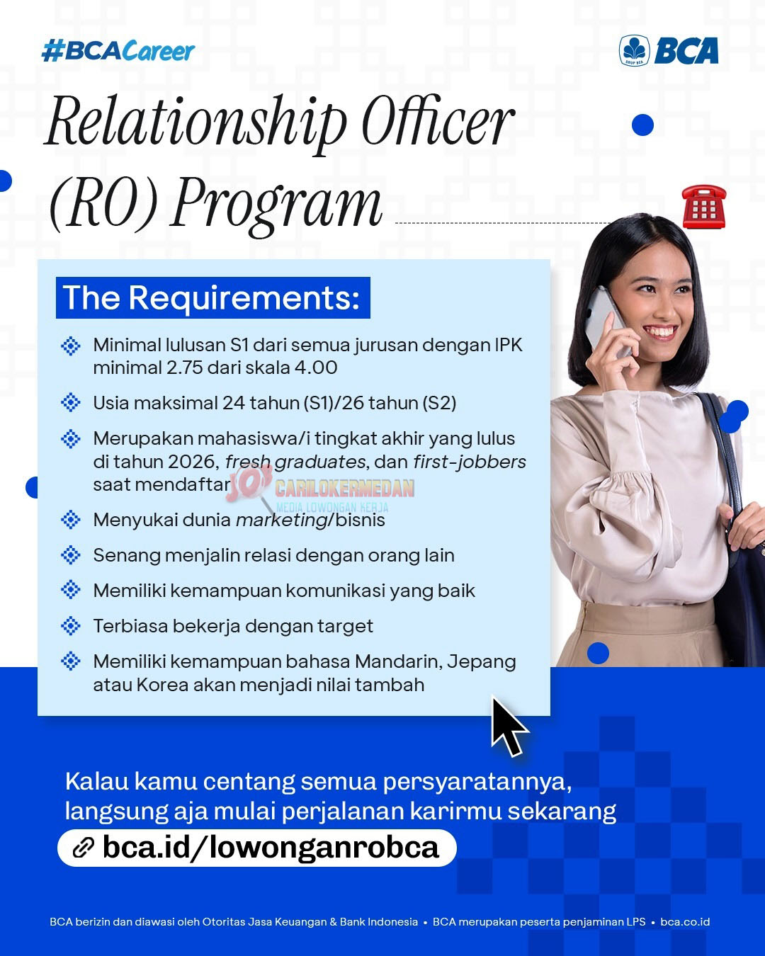 Loker S1 S2 Di PT Bank Central Asia Tbk Medan & P Siantar April 2026