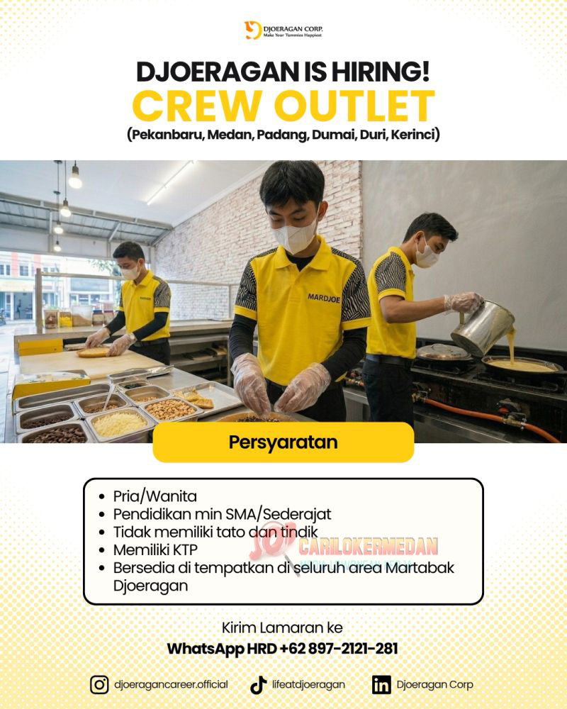 Loker SMA SMK Di Martabak Djoeragan Mardjoe Medan April 2026