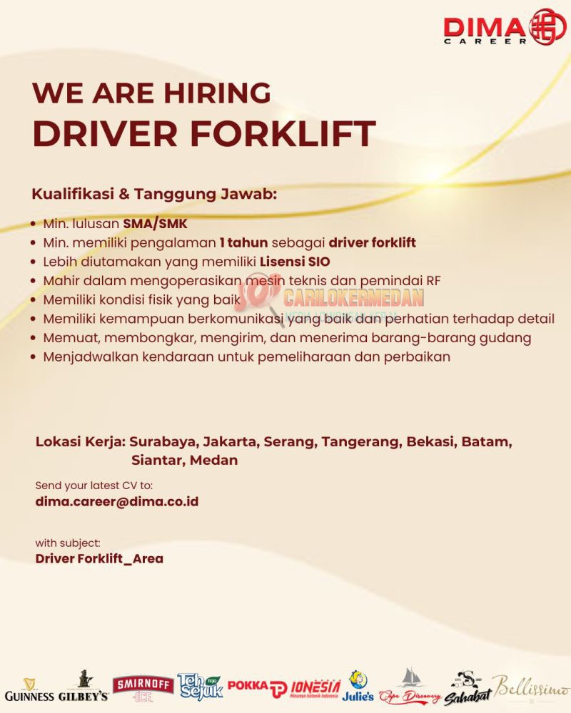 Loker SMA SMK Di PT Dima Indonesia Medan & P Siantar April 2026