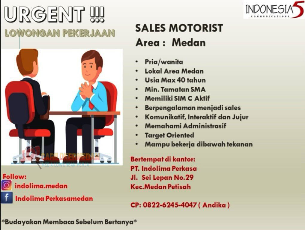 Loker SMA SMK Di PT Indolima Perkasa Medan April 2026