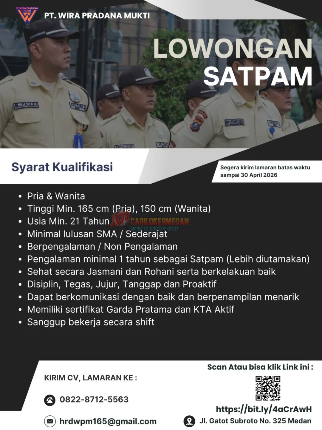 Loker SMA SMK Di PT Wira Security Organizer Medan April 2026 1