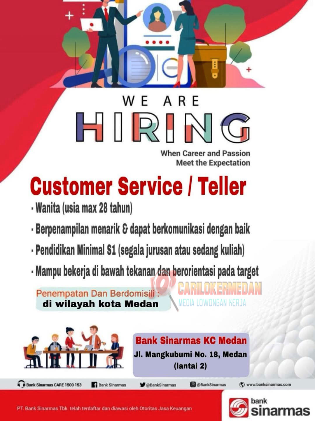 Loker Tamatan S1 Di PT Bank Sinarmas Tbk KC Medan April 2026