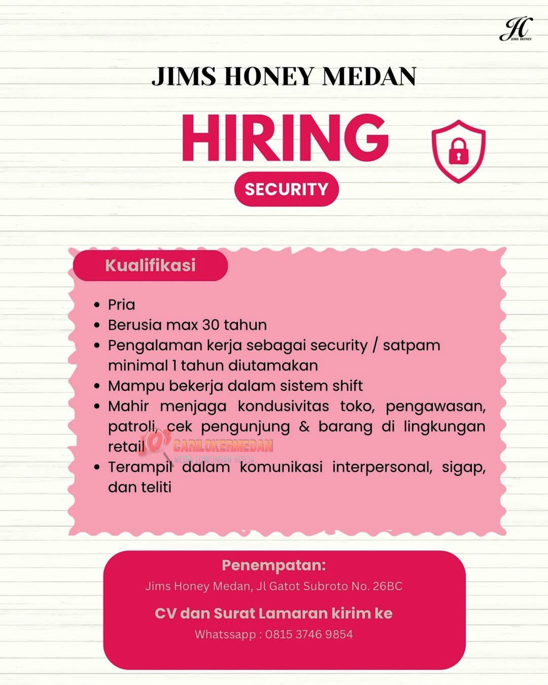 Lowongan Kerja Di Jims Honey Indonesia Medan April 2026 1