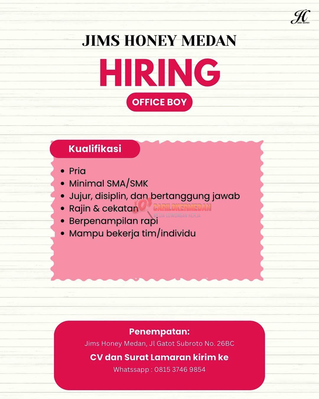 Lowongan Kerja Di Jims Honey Indonesia Medan April 2026 3