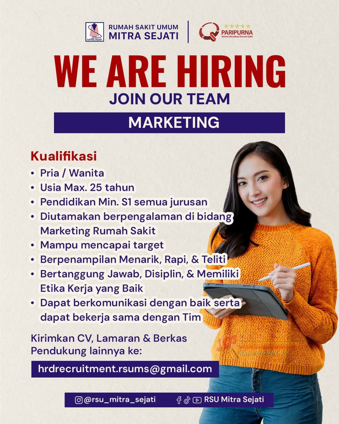 Lowongan Kerja Tamatan S1 Di RSU Mitra Sejati Medan April 2026
