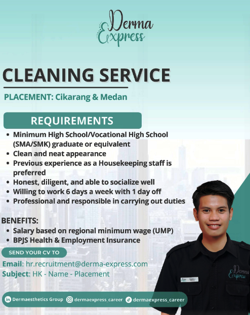 Loker SMA SMK D3 S1 Di Derma Express Medan Mei 2026 2