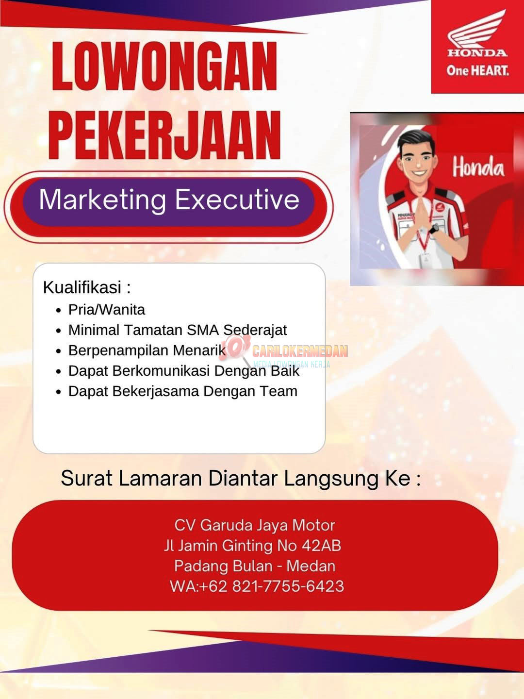 Loker SMA SMK Di CV Garuda Jaya Motor Medan Mei 2026 1