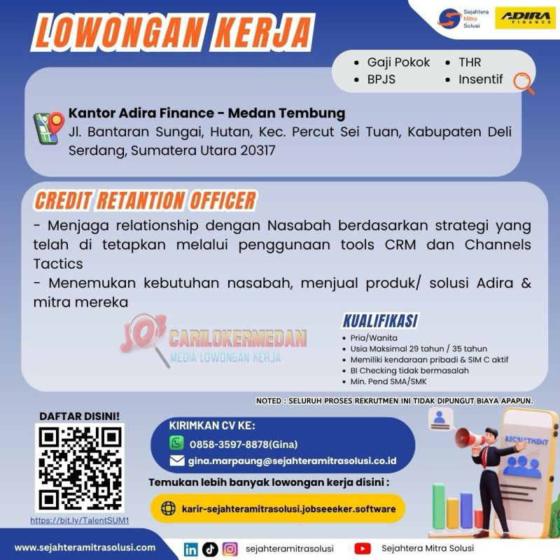 Loker SMA SMK Di PT Sejahtera Mitra Solusi Medan Mei 2026