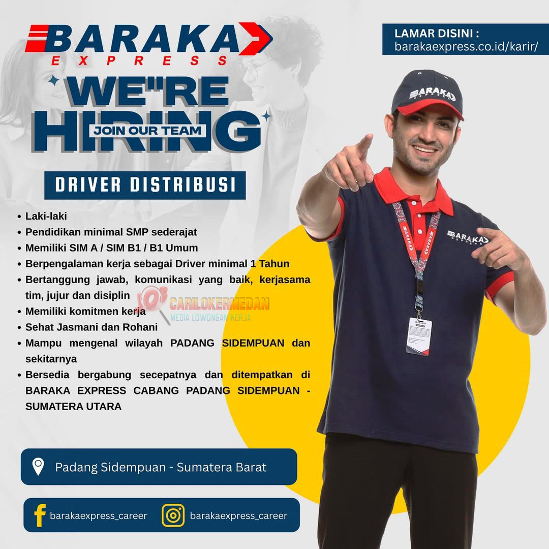 Loker SMP SMA SMK Di Baraka Express P Sidempuan Mei 2026
