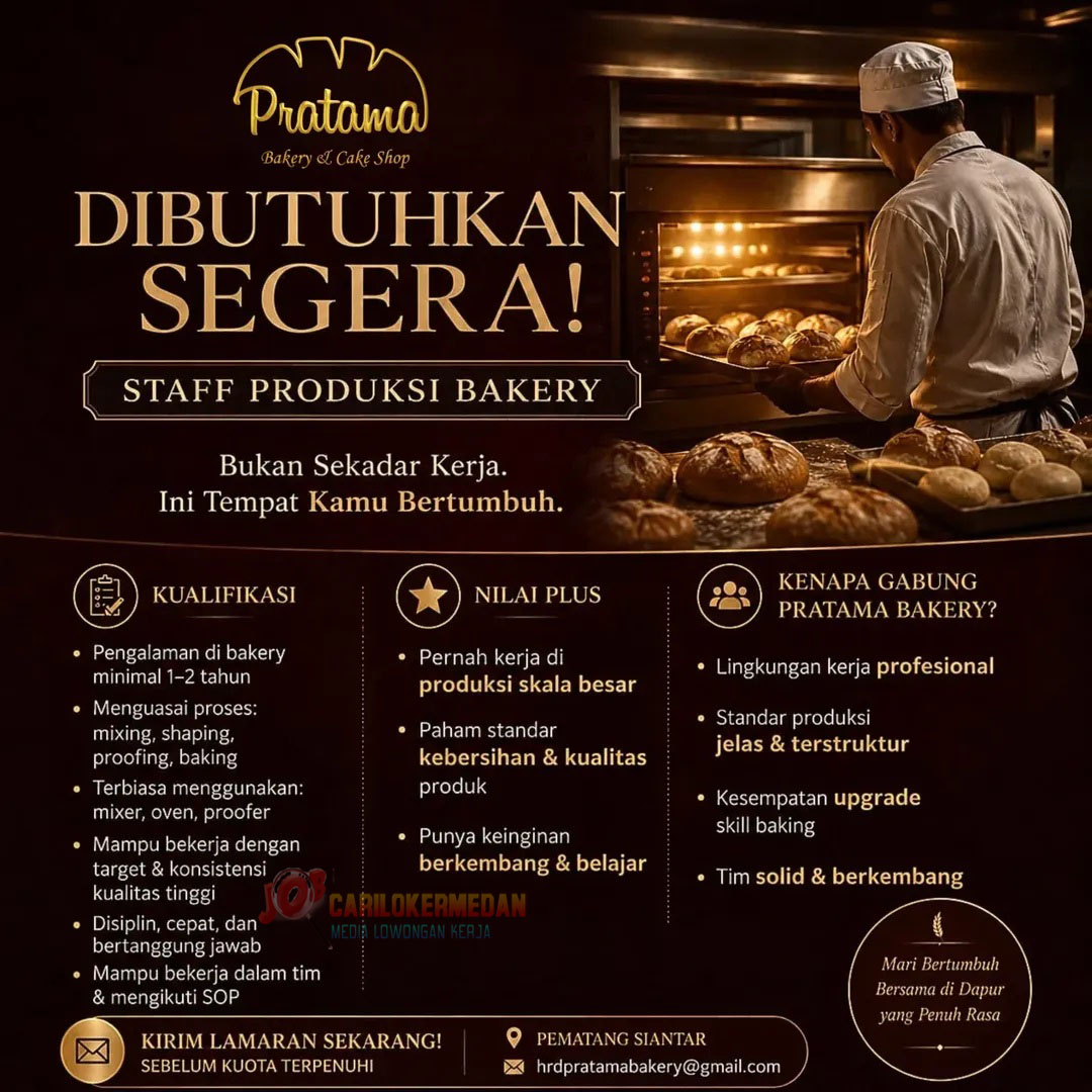 Lowongan Kerja Di Pratama Bakery Siantar Mei 2026
