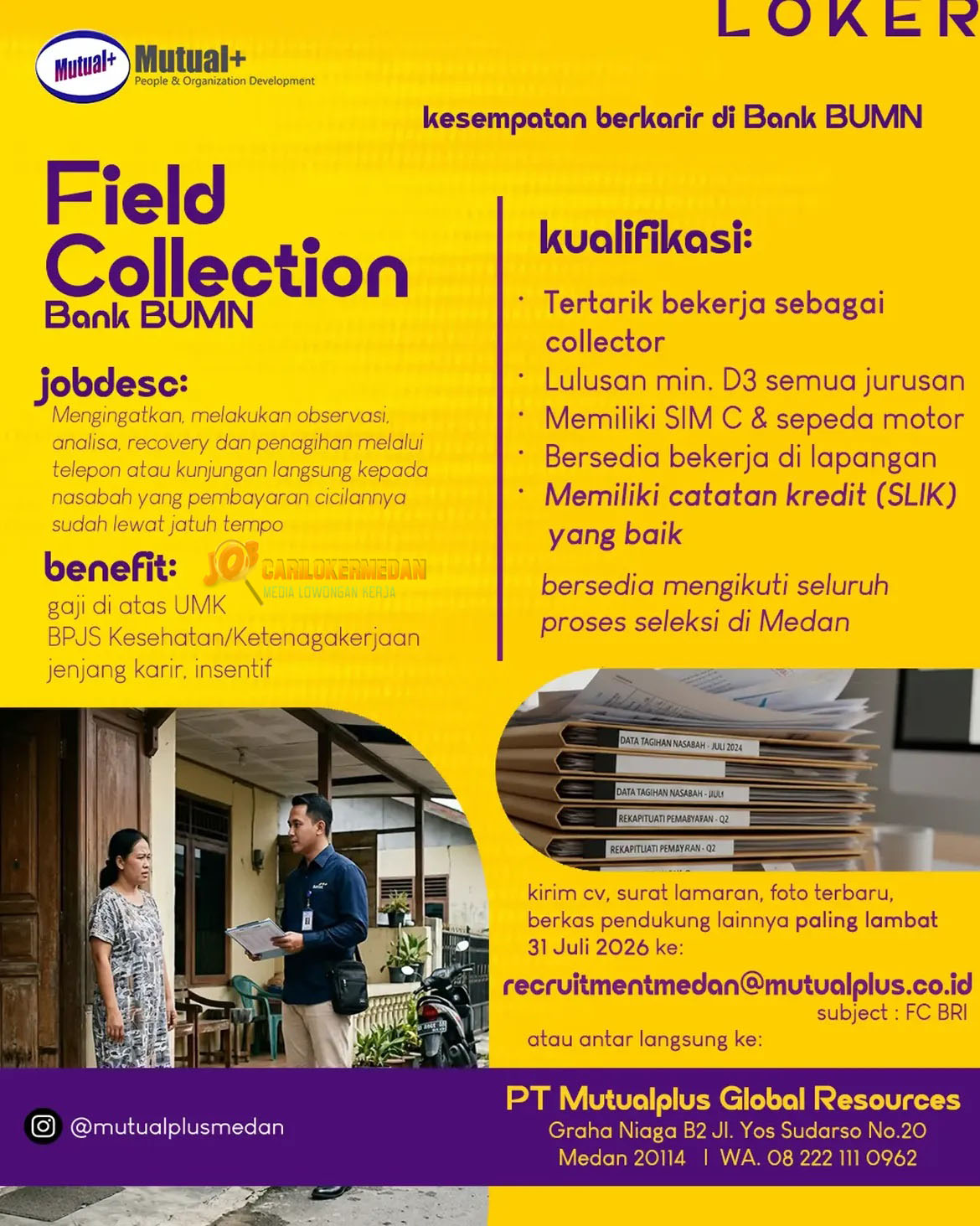 Loker D3 S1 Di PT Mutualplus Global Resources Medan Juni 2026 2