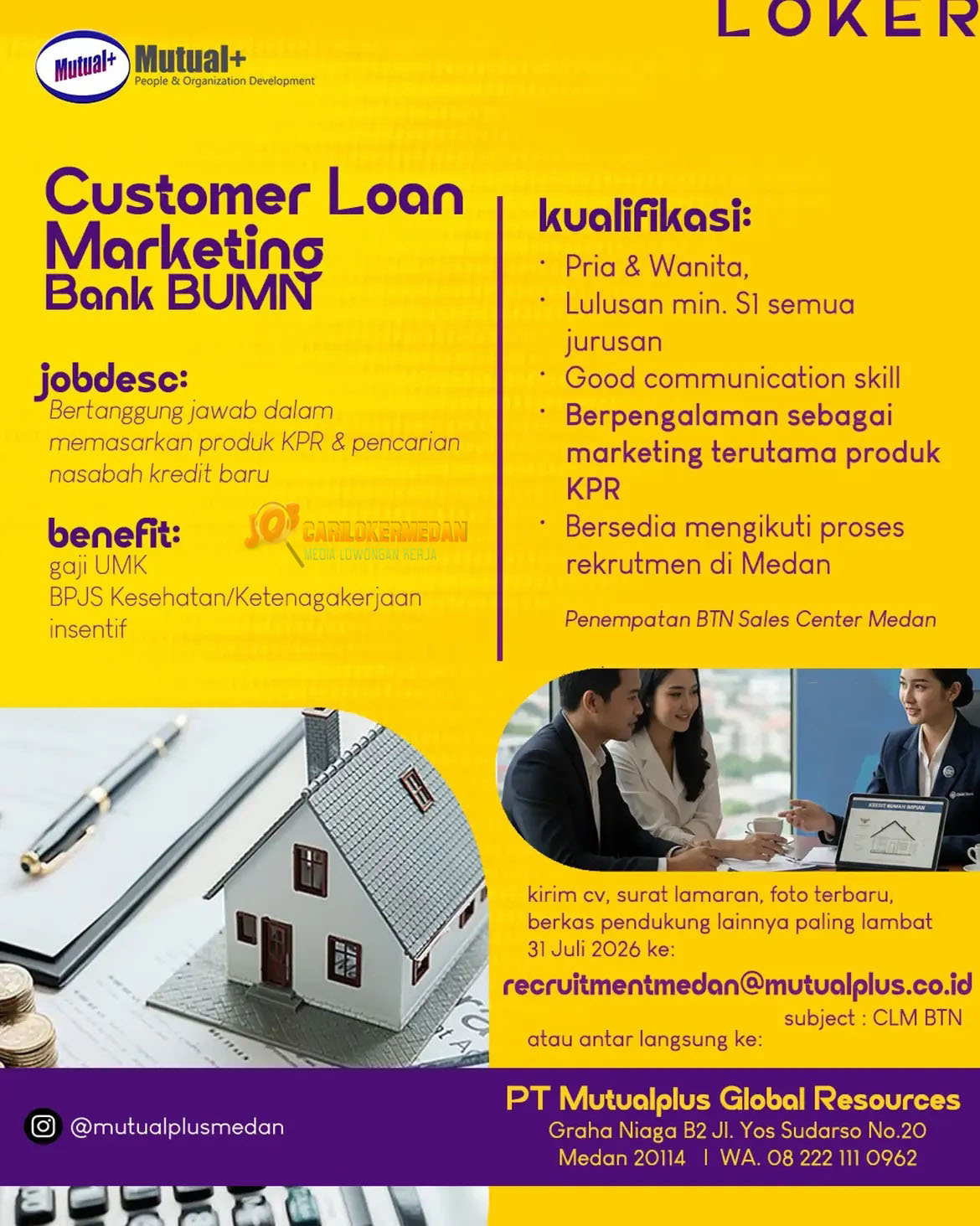 Loker D3 S1 Di PT Mutualplus Global Resources Medan Juni 2026 3
