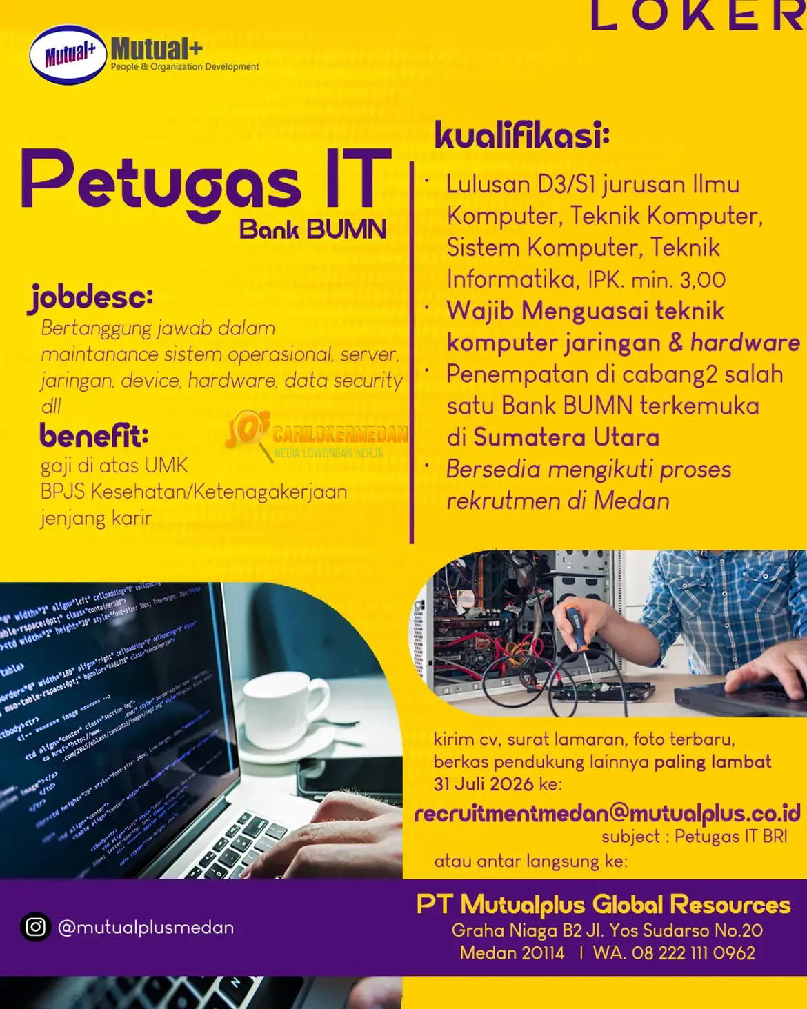 Loker D3 S1 Di PT Mutualplus Global Resources Medan Juni 2026 4