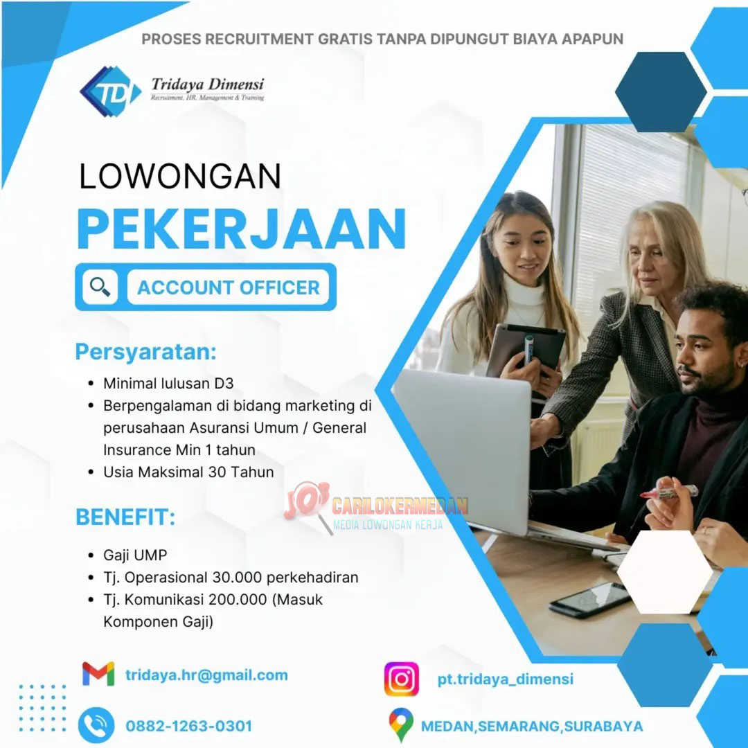 Loker D3 S1 Di PT Tridaya Dimensi Indonesia Medan Juni 2026