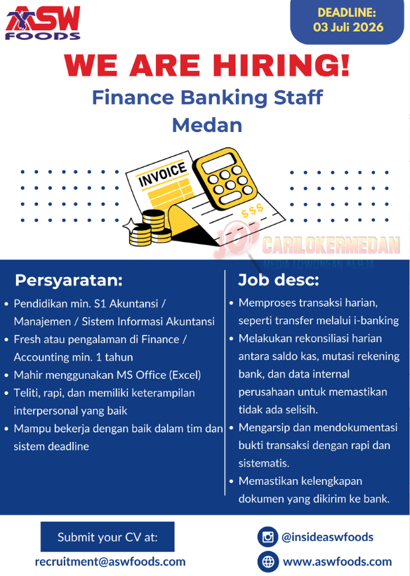 Loker S1 Di PT Asia Sakti Wahid Foods Manufacture Medan Juni 2026 2