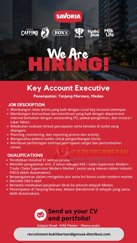 Loker S1 Di PT Gonusa Prima Distribusi Tanjung Morawa Medan Juni 2026