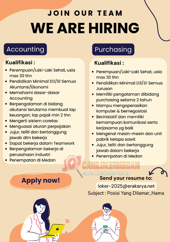 Loker Tamatan D3 S1 Di PT Erakarya Jatayumas Medan Juni 2026
