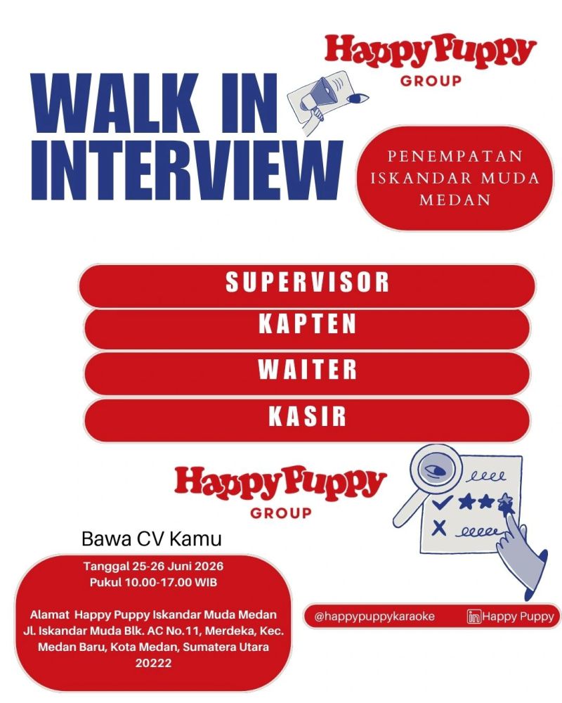 Lowongan Kerja Di Happypuppy Iskandar Muda Medan Juni 2026