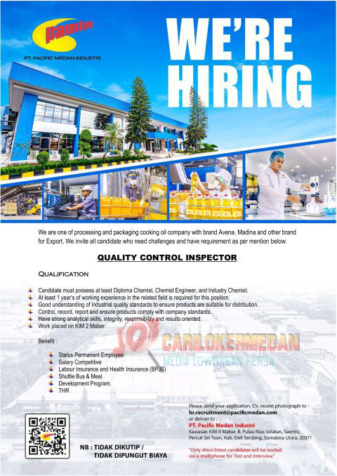 Loker D3 S1 Di PT Pacific Medan Industri KIM 2 Mabar Medan Juli 2026