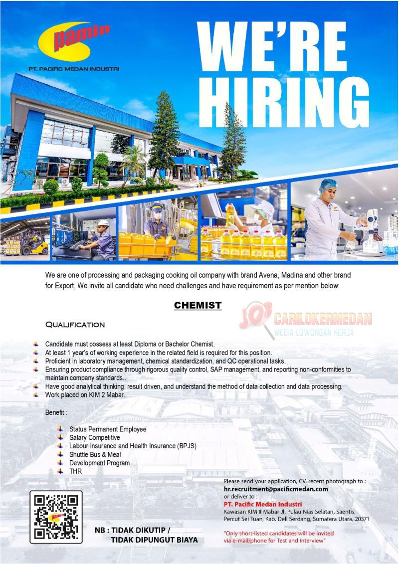 Loker D3 S1 Di PT Pacific Medan Industri KIM 2 Mabar Medan Juli 2026