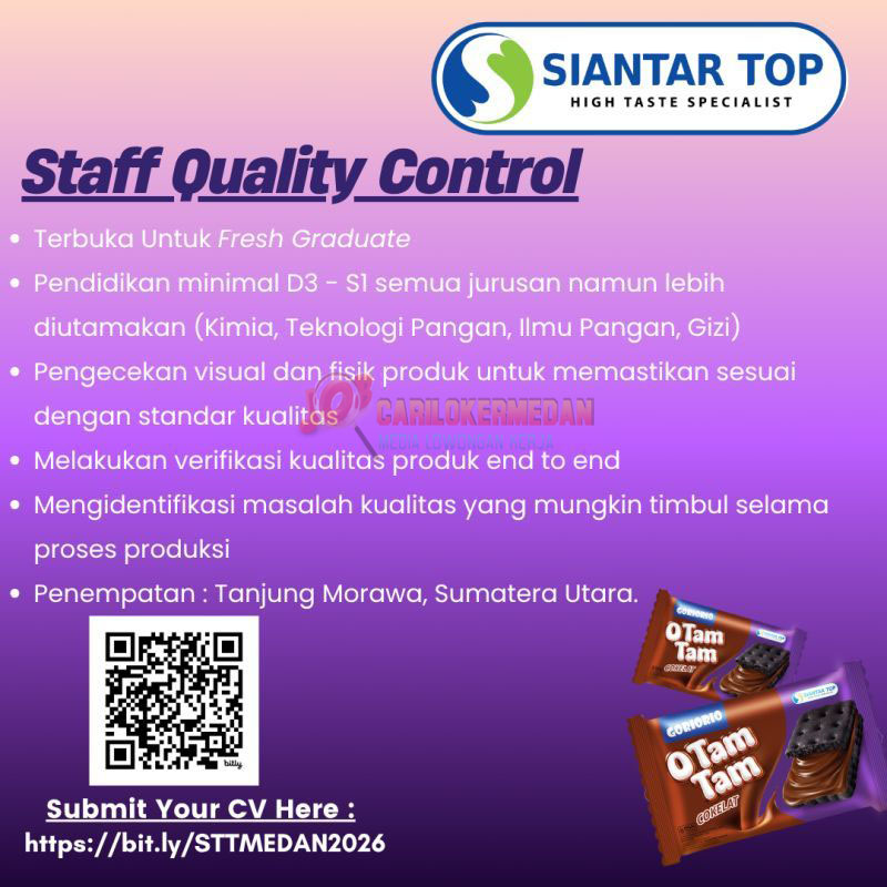 Loker D3 S1 Di PT Siantar Top Tbk Medan Tanjung Morawa Juli 2026 2