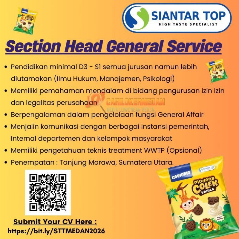 Loker D3 S1 Di PT Siantar Top Tbk Medan Tanjung Morawa Juli 2026 3